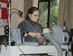 Next project. Bowl with colour and leather